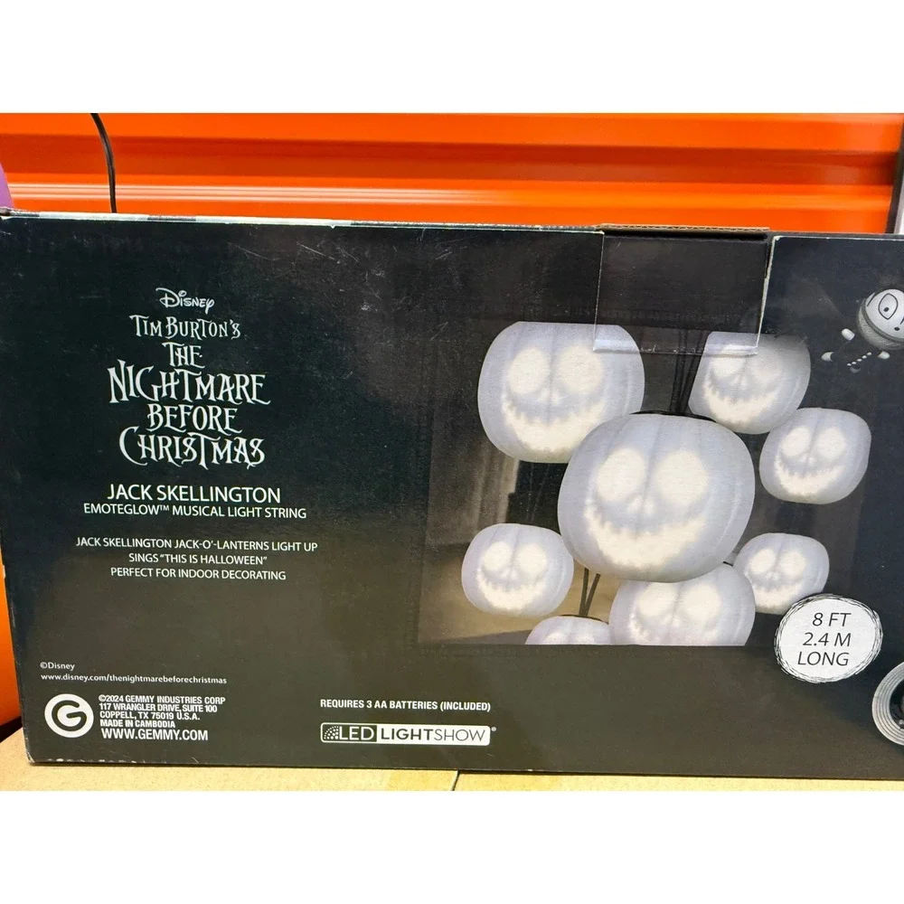 Nightmare Before Christmas String Lights Jack Skellington Halloween Musical 🩻🎃
